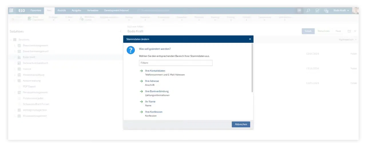 HR-Management-Modul: Optimieren Sie Ihre Prozesse mit 3 leistungsstarken Funktionen – Jetzt implementieren! 2 csm_elo-personnel-file_selfservice_de_4c93061538